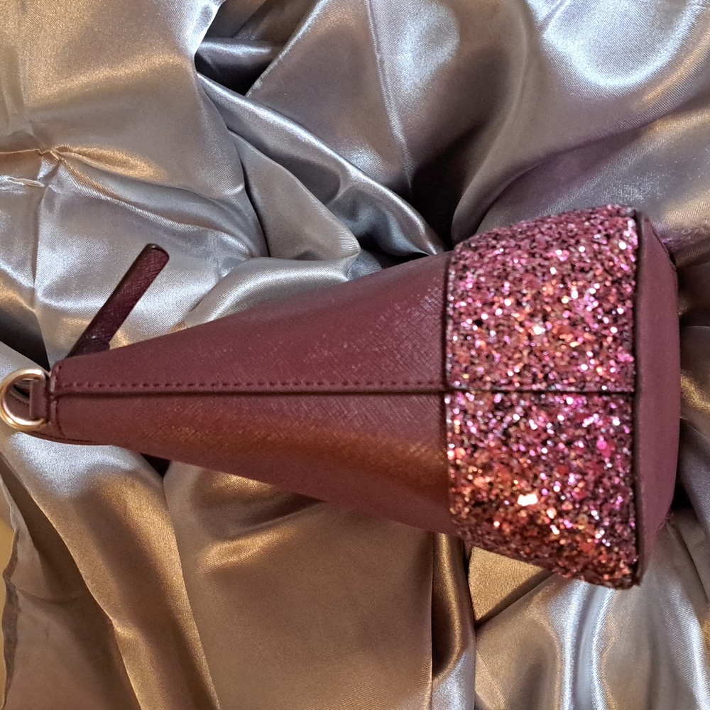 Kate Spade Glitter Burgundy Satchel and Crossbody NEW Condition - Picture 5 of 9
